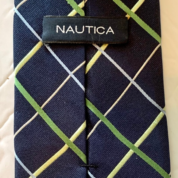 Nautical 100% Silk Blue Patterned Tie - Picture 5 of 6